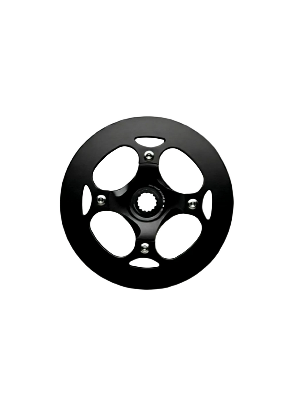 Plateau acier 44 dents avec protège-plateau aluminium noir